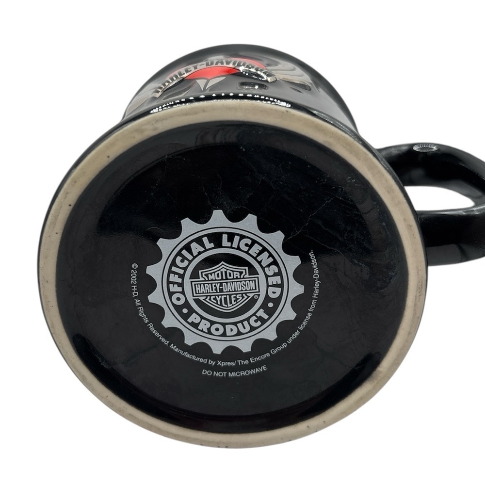 Harley Davidson Viking Raised 3D Heart & Dagger  Black Coffee Mug Cup - Picture 6 of 6
